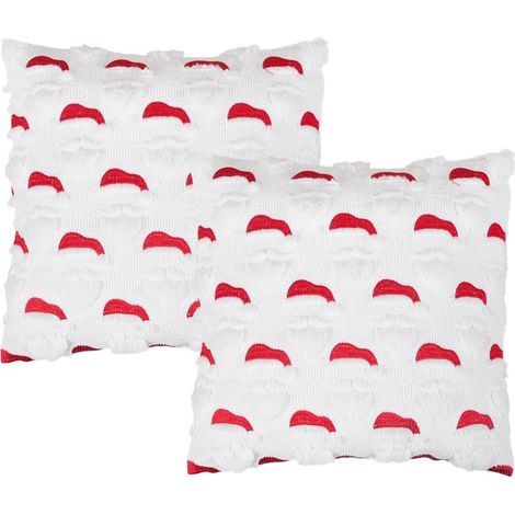 Lot de 2 Housses de Coussin Noël 45x45cm Doux Courte Velours Coussin Canape 3D Motif Oreiller Housse Luxe décoratifs Salon Chambre Bonhomme de Neige B