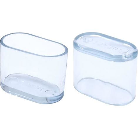 Lot de 20 protège-pieds de chaise en PVC transparent, 15 x 30 mm, embouts pour pieds de meubles, protège sol (1/5)
