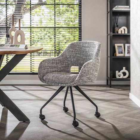 Esszimmerstuhl Mit Rollen Springo Rotatable Eagle Fabric Steel