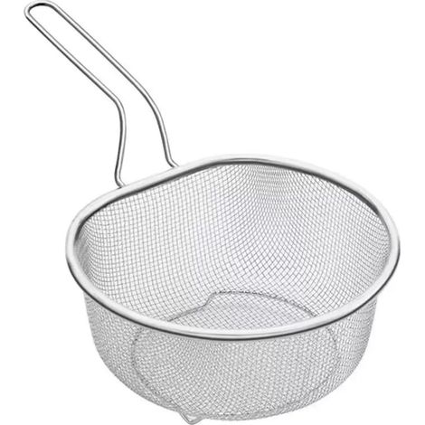 Bassin d'égouttage en acier inoxydable avec poignée, panier d'égouttage semi-circulaire en maille, grande passoire métallique. (1/4)