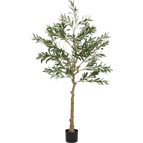 Albero di ulivo artificiale 150 cm con 720 foglie, vaso stabile, verde (1/4)