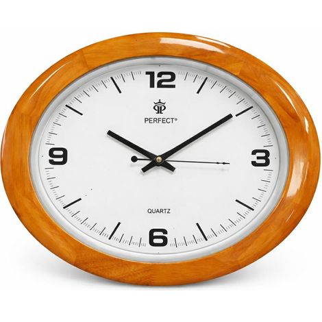 Orologio da parete in legno PW-998 laccato marrone chiaro