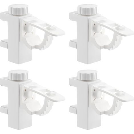 4 pièces De Pince Porte Rideaux,Barre Transversale Réglable,Tringle à Rideaux en Plastique,Tringle Rideaux Sans Percage,Attache Rideau Sans Percage,Supports Pour Tringles à Rideaux