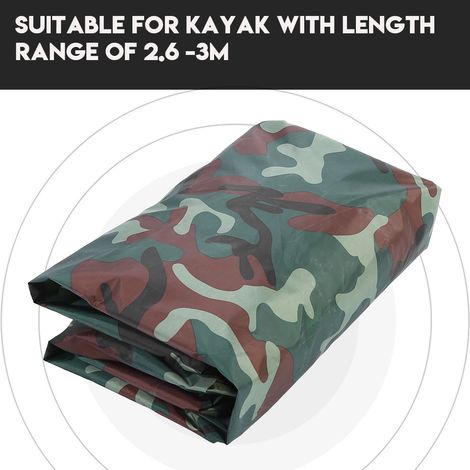 Housse de protection étanche et anti-UV de 3,5 m pour kayak ou bateau de 2,6 à 3 m (camouflage vert armée) (1/5)
