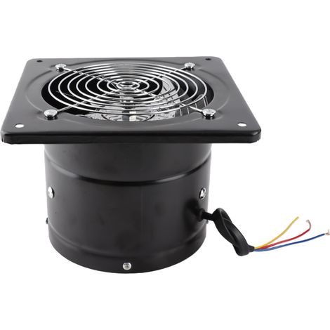 Ventilateur mural 190 mm 40 W 220 V, silencieux, pour salle de bain, cuisine, garage (Noir) (1/5)