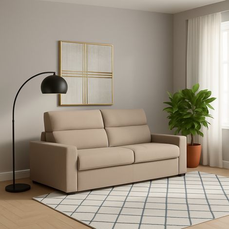 Sofá Fijo 2 Plazas Chaise Longue, Desenfundable, Hidrófugo Made in Italy, Lavable, 200x95x100h cm Gris Tortora (1/5)