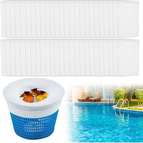 Chaussettes skimmer piscine, lot de 50, pour filtrer feuilles, cheveux et insectes. (1/5)