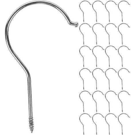 Lot de 50 crochets à visser : crochets robustes pour suspendre pantalons, manteaux et vêtements - accessoires métalliques pour penderie et magasin. (1/4)