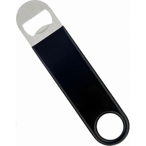 Ouvre-bouteille professionnel en acier inoxydable avec revêtement en caoutchouc, lame de bar pour bière, noir (1/4)