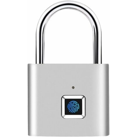BUNTHAUS Serrure intelligente d'empreintes digitales, serrure à combinaison, cadenas d'empreintes digitales, cadenas, dispositif antivol en métal rechargeable USB sécurité cadenas de sécurité à domici (1/5)