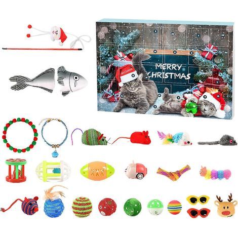 Calendrier de l'Avent pour chat - Jeu interactif amusant à collectionner - Accessoires pour chat (1/5)