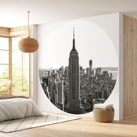 Papier peint rond / cercle - New York - Diamètre 50 cm (1/4)