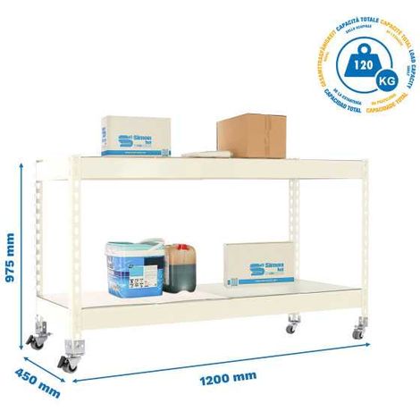 Estanteria 975x1200x450 ECOFORTE MOB. 1204/2 METAL 900 BLANCO/GALVA marca SIMONRACK (1/2)