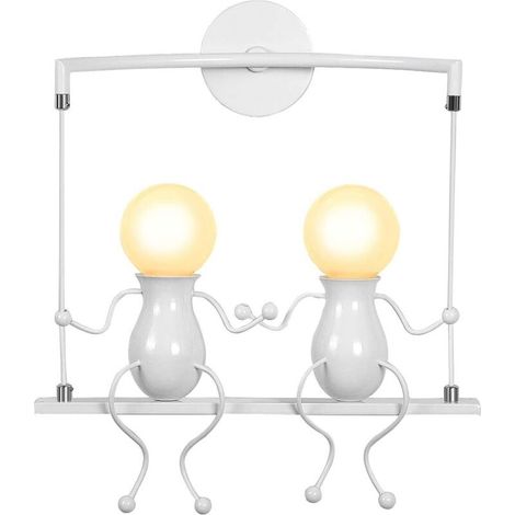 Humanoïde Créatif Lampe Murale Moderne Applique Murale Simple Lampe de Mur Art Déco Max 60W E27 Base Fer Titulaire pour Chambre, Chevet, Couloir, Restaurant, Cuisine [Classe énergétique F] (1/5)