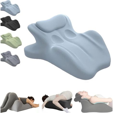 Oreiller Sweet Spot en mousse à mémoire de forme, coussin d'assise amélioré pour couples, soutien de la taille et de la nuque – Bleu (1/5)