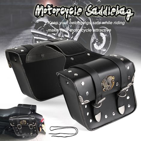 Sacoches de sacoches de moto en cuir PU noir Pochette de sacs à outils de selle Jmax