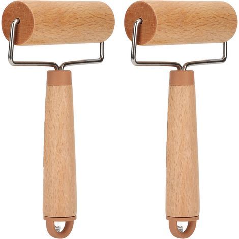 2 Pièces Petit Rouleau à Pâtisserie Rotation 360° Manche Ergonomique Nettoyage Facile pour Pizza Gâteau Pain (1/5)