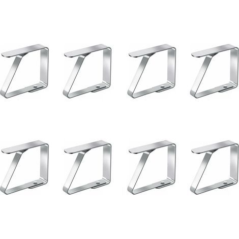 8 PCS Pince Nappe Extérieur Pince Anti-Glissant en Acier Inoxydable pour Table (1/5)