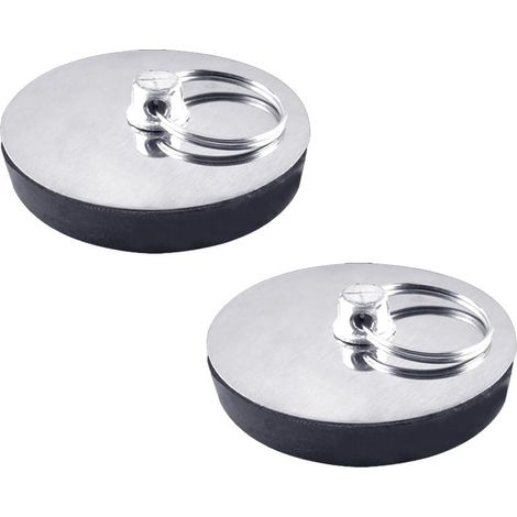 Lot de 2 bouchons de baignoire 40-45 mm en acier inoxydable pour lavabo, baignoire (1/5)
