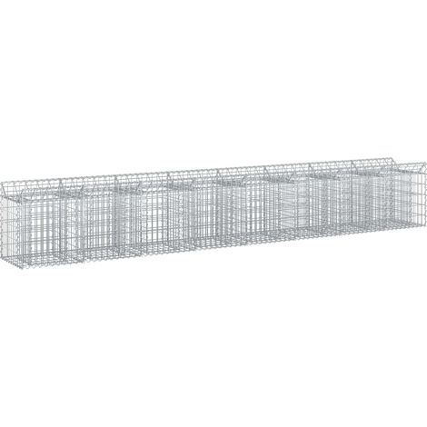 Maison Exclusive - Gabionen-Hochbeet 2 pcs Silber