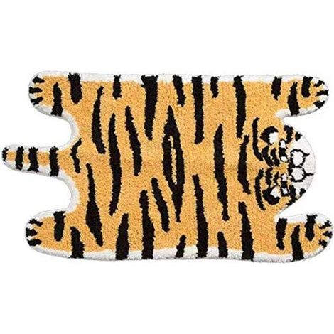 Tapis de bain en forme de tigre mignon - Absorption d'eau et antidérapant (1/4)