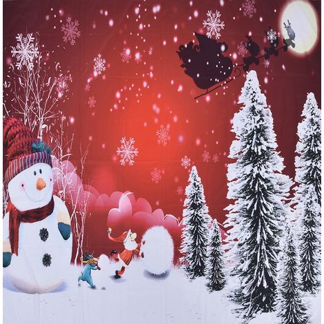 Tenture murale de Noël avec motif sapin, Père Noël et bonhomme de neige - Décoration de chambre ou fond photo 200x150 cm (1/5)