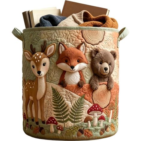 Panier Matelassé Avec Poignées Grand Motif Animal En 3D Paniers à linge matelassés avec poignées Idéal pour Vêtements Snacks Livres Salon Chambre Dortoir