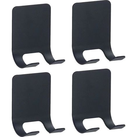 Ganchos autoadhesivos para maquinillas de afeitar -Soportes para maquinillas de afeitar -Ganchos de ducha de acero inoxidable -Adecuados para baños, cocinas, aseos y oficinas -Negro -Paquete de 4 (1/5)