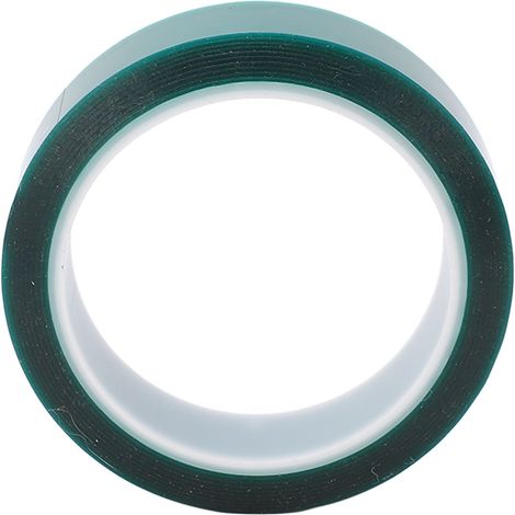Verkauft in 5er-Packungen, 0,05 mm dicke Klebeschicht, 25 mm breite Oberfläche, 33 m Gesamtlänge, hochtemperaturbeständiges grünes PET-Klebeband. (1/5)