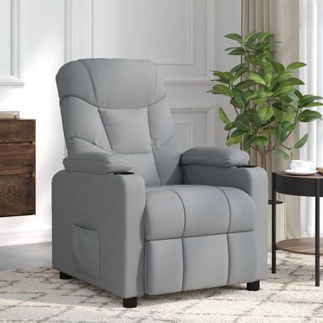 Massagesessel Hellgrau Stoff