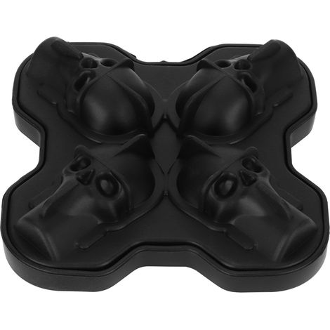 Moule à Glace Silicone 4 Cases en Forme de Crâne, Moule à Dessert Alimentaire pour Cuisine Été (1/5)