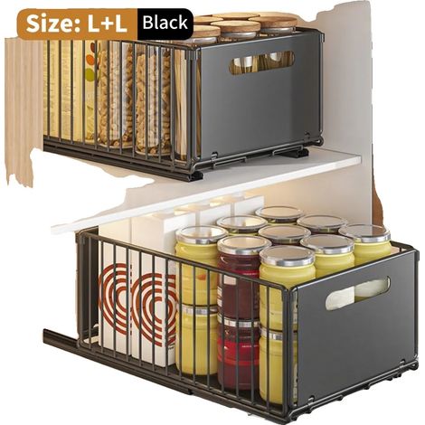 Schrankorganizer, Ausziehbares Design, Doppeltes Stauraum, Paket C, 1-stufig-a (1/2)