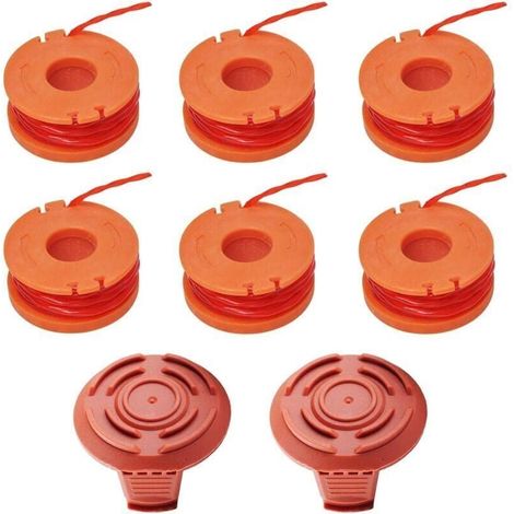 Carretes ZVD para todas las cortadoras de césped Compatible con Worx WG154 WG163 WG180 WG175 WG155 WG151 WG160 Accesorios de repuesto para cortadora de césped, con 2 tapas (1/4)