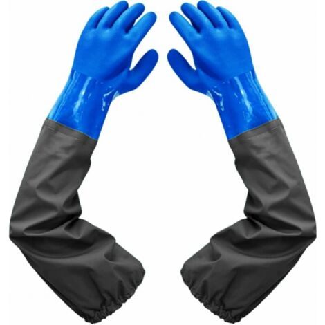 Dépolie Étanche Gants-Gants de Nettoyage D'étang, 26 inch Doublure Floquante Poignets Élastiques, Pour Industrie chimique Agriculture Pêche Construction (1/5)