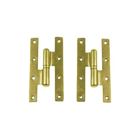 CERNIERE PAUMELLES IN OTTONE LUCIDO- - mm.60x120h. SX - 2 pezzi
