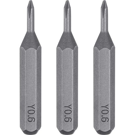 3pcs Y0.6 Embout de Tournevis Tri-Wing 5/32" Tige Hexagonale 28mm Longueur Acier S2 Magnétique Tête en Y à 3 Pans pour Tournevis Manuels Électriques Réparation de Précision (1/5)