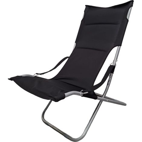 Sedia canapone pieghevole imbottito regolabile da giardino balcone e spiaggia Nido -  Black