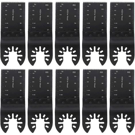 Lot de 10 lames de scie multifonctions pour la coupe du bois, oscillantes et universelles, idéales pour les rénovateurs. (1/4)