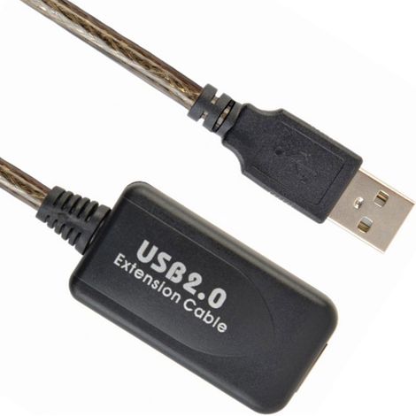 Cablexpert  Câble d'extension USB  Femelle  USB Type A 4 broches  Mâle  Noir  USB Type A 4 broches  10 m (1/5)