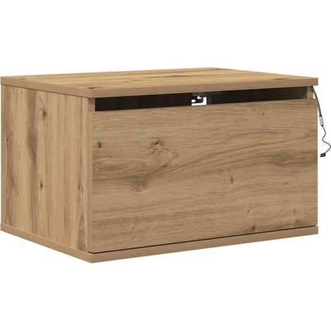 Cabinet de chevet,Table de chevet,Table de nuit mural chêne artisanal 50 x 36 x 30 cm CFW133308 (1/5)