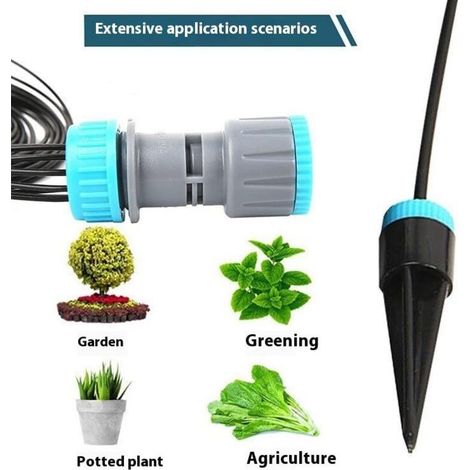 Kit irrigation goutte à goutte 160 cm – Connexion rapide avec 10 têtes d’égouttement – Équipement DIY pour jardin, serre et arrosage automatique