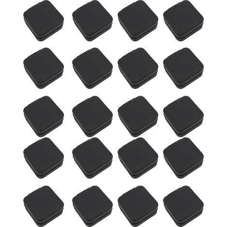 Organisateur bijoux voyage petit mini étui portable PVC – Boîte stockage bagues boucles colliers noir 20 pièces (1/2)