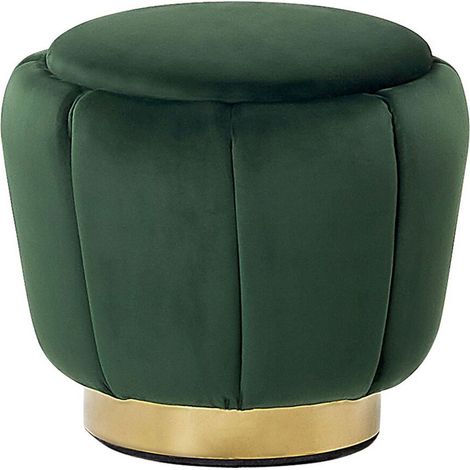 Pouf IRVING Samtstoff Dunkelgrün