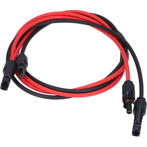 Câble d'Extension de Panneau Solaire, Câble d'Extension Solaire 6mm² Fil de Cordon Photovoltaïque avec Connecteur Femelle et Mâle pour Adaptateur de Panneau Solaire Système de Bricolage (1.5 M) (1/5)