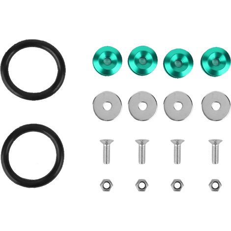 Kit de garniture moteur en alliage d'aluminium pour voiture - Ailes, pare-chocs, rondelles et boulons de calandre (Vert) (1/5)