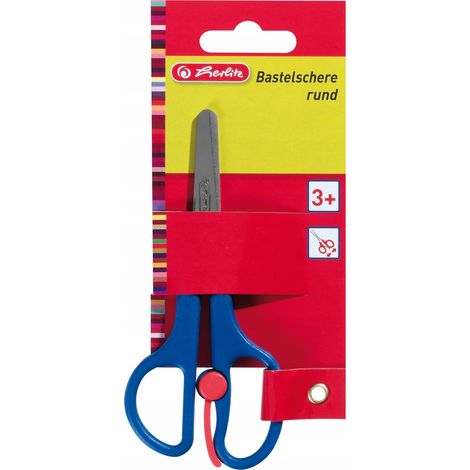 HERLITZ 8740052 BASTELLSCHERE RUND, MIT SCHNEIDHILFE UND ZENTIMETERSKALA, FARBIG SORTIERT - KEINE FARBAUSWAHL MÖGLICH
