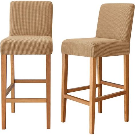 Meble odNowa - Housse de chaise de bar - Jacquard - Marron (1/5)