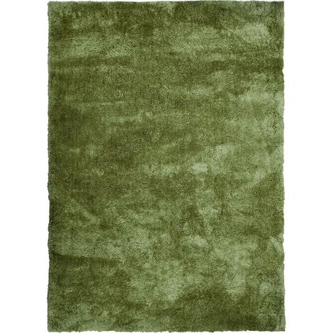 COCOON - Tapis à poils longs toucher laineux vert rouillé 160x230 (1/5)