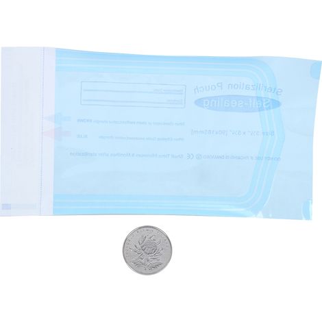 Sachets de stérilisation dentaire, sachets de stérilisation auto-scellants, plusieurs tailles, haute qualité, vendus par lot de 200 pour usage dentaire (GS0472890165mm) (1/5)