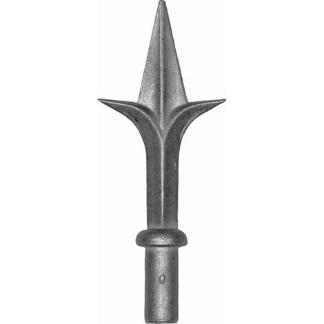 Pointe de lance - H127mm L60mm Ø12mm - Avec tige pour manchonner dans un tube creux - Aluminium - À coller - DECO FER FORGE
